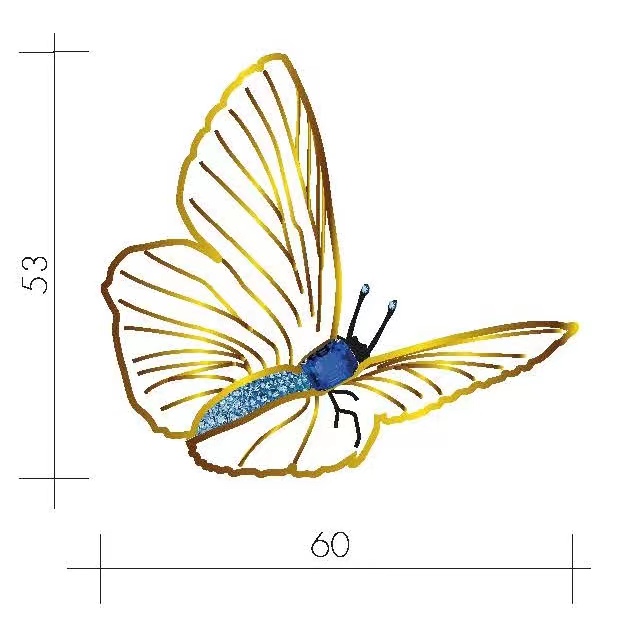 White Butterfly Lapel Pin with Blue Cystal Stone Diamond 