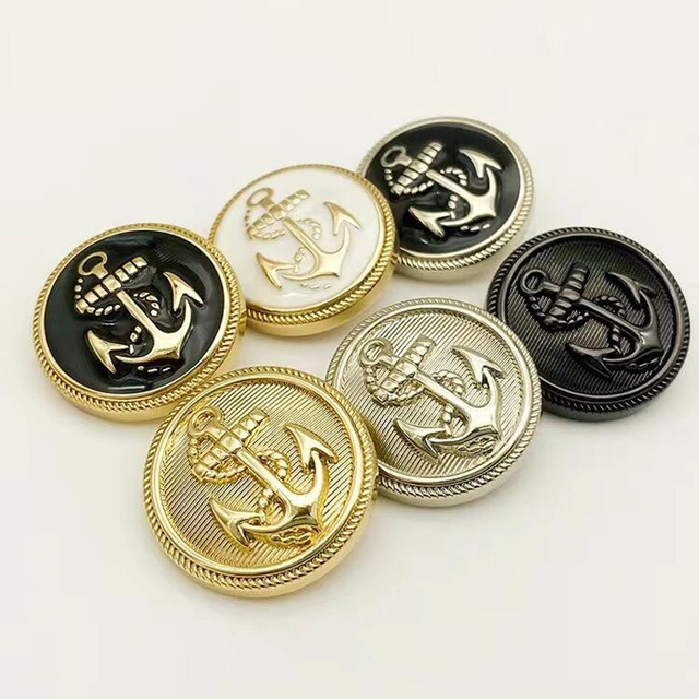 Custom British Style Navy Anchor Metal High-end Suit Button