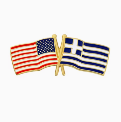 crossed flag lapel pin 