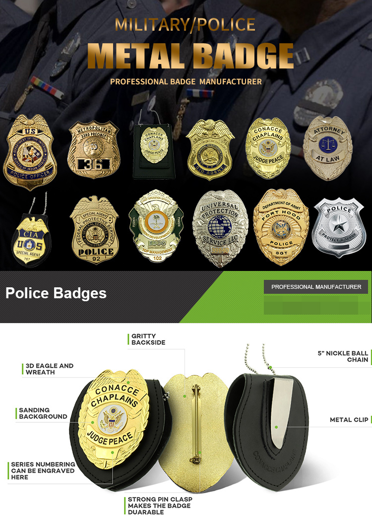 military police metal badge 