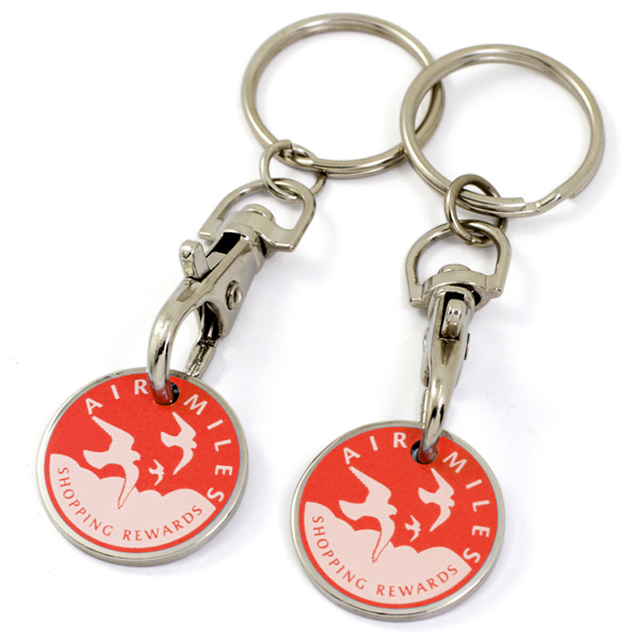 Custom Promotional Gift Metal Trolley Coin Holder Keychain
