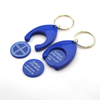 OEM Advertising Logo Printed Plastic Trolley Coin Keychain