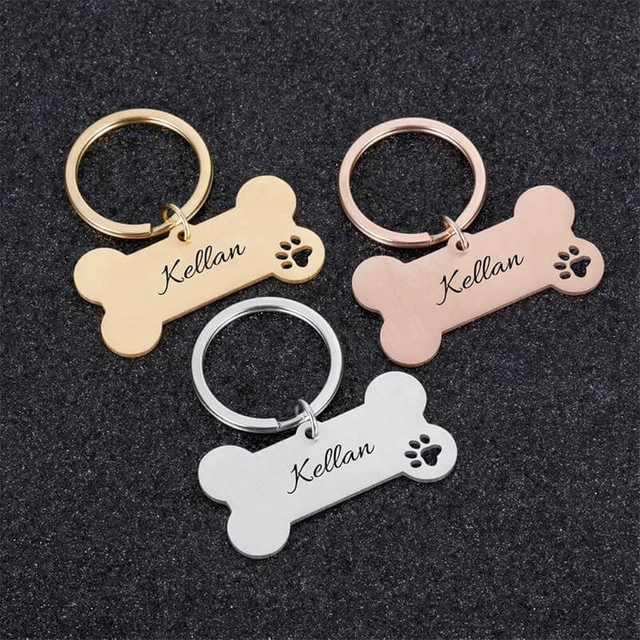 Custom Engraved Printed Bone Metal Pet Dog Collar Tags