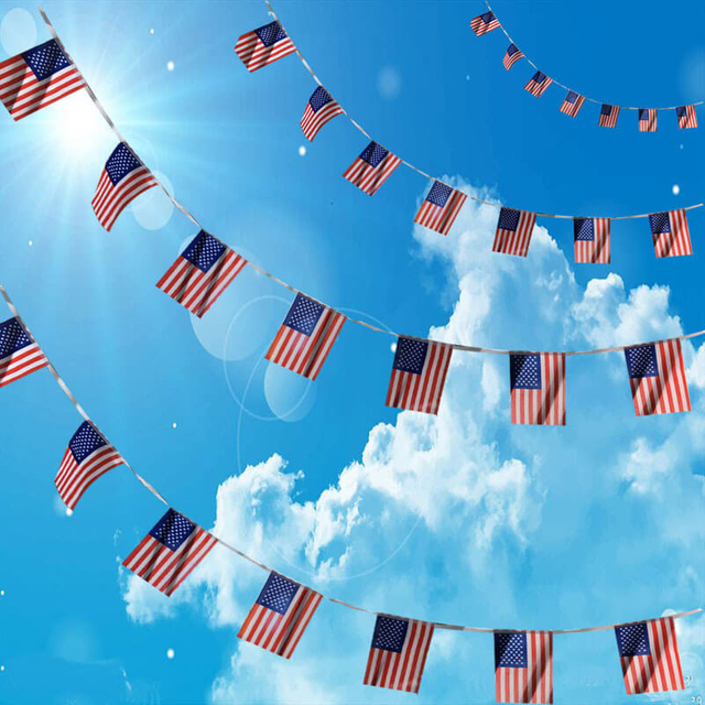 Wholesale Custom Fabric String Hanging Bunting Flag Banner