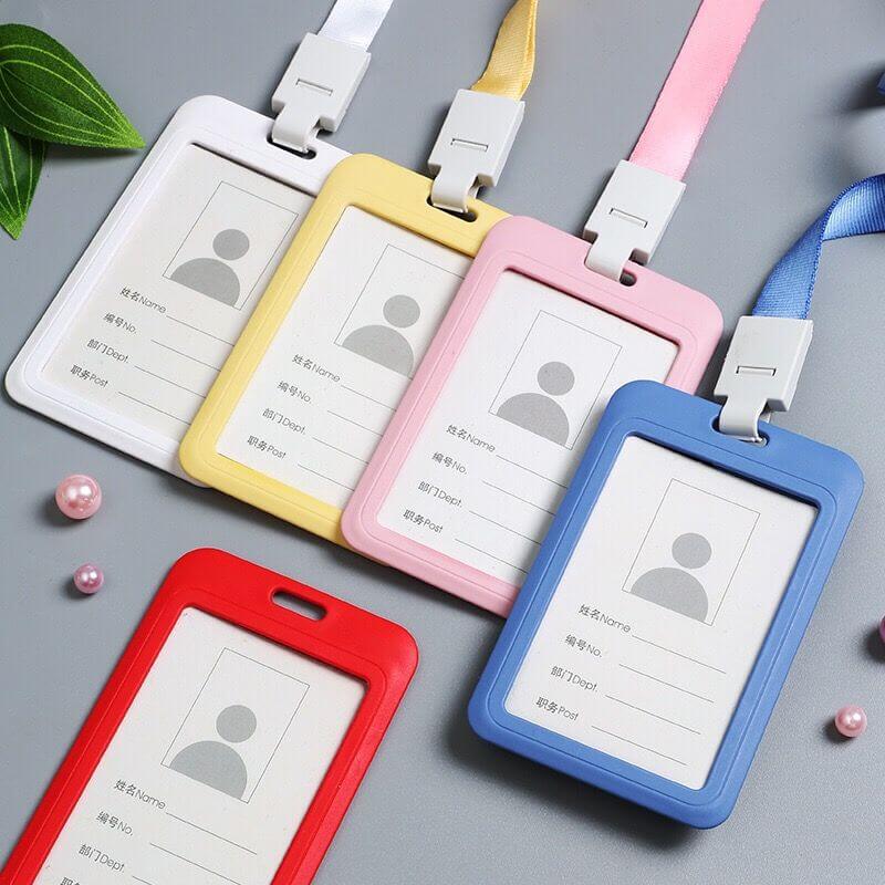 Colorful plastic ID card holder