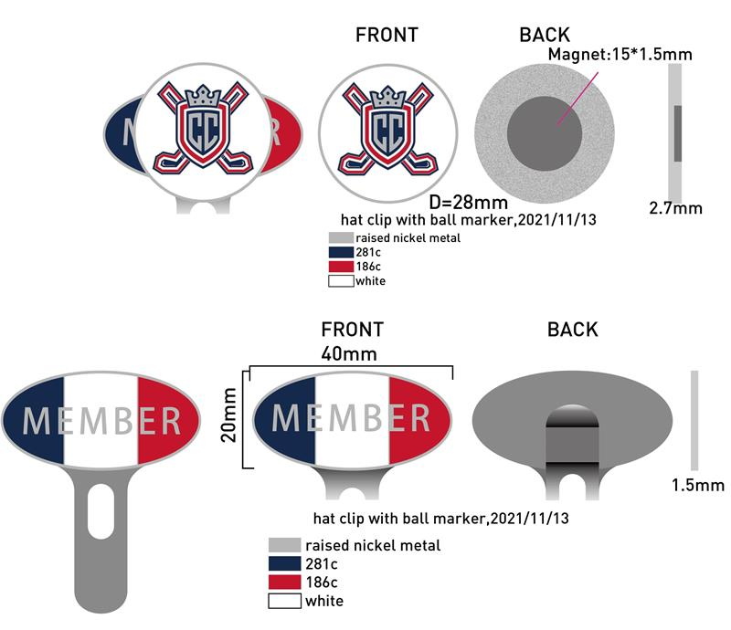 golf hat cilp& ball marker
