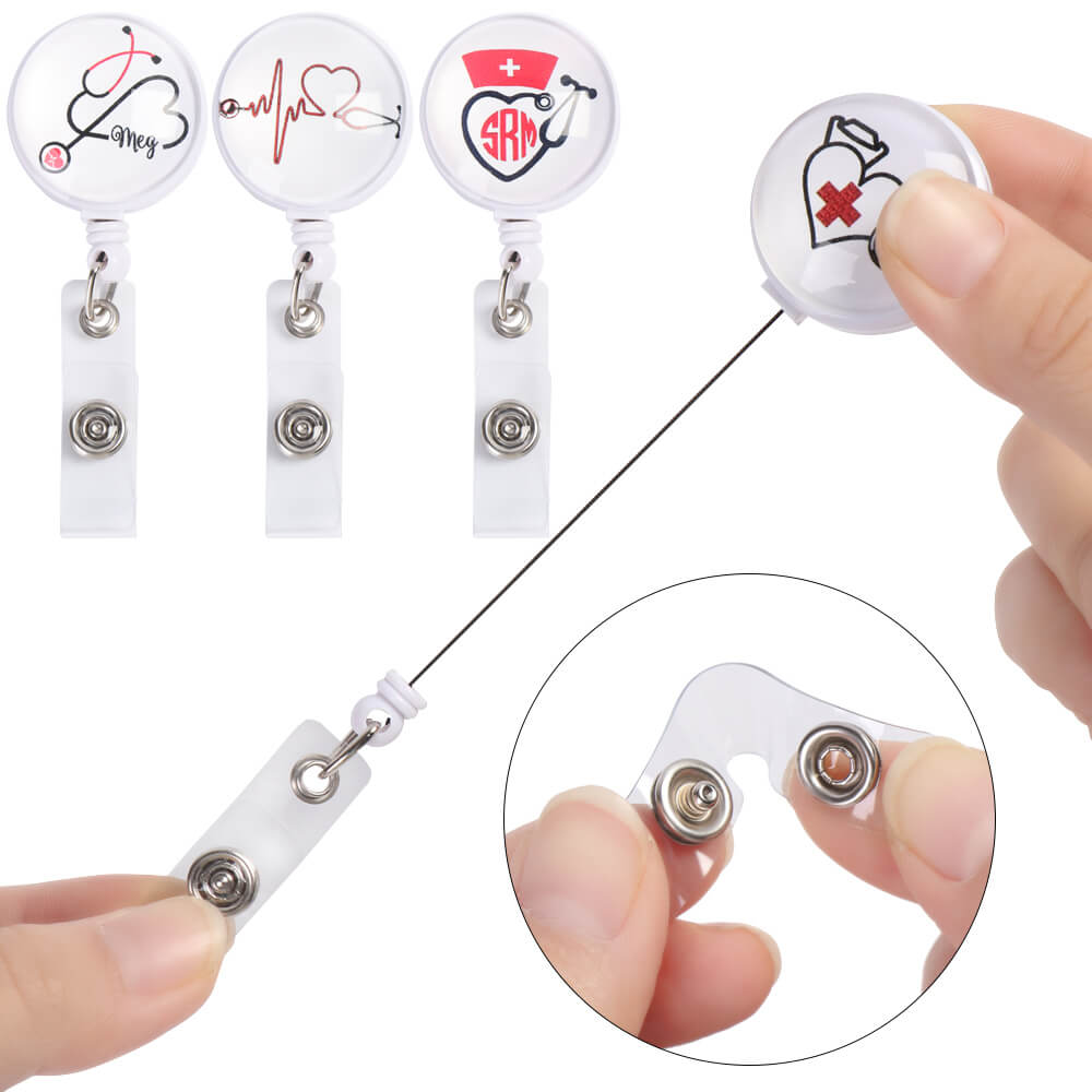 32mm dia Retractable Badge Reel with Clip on Back