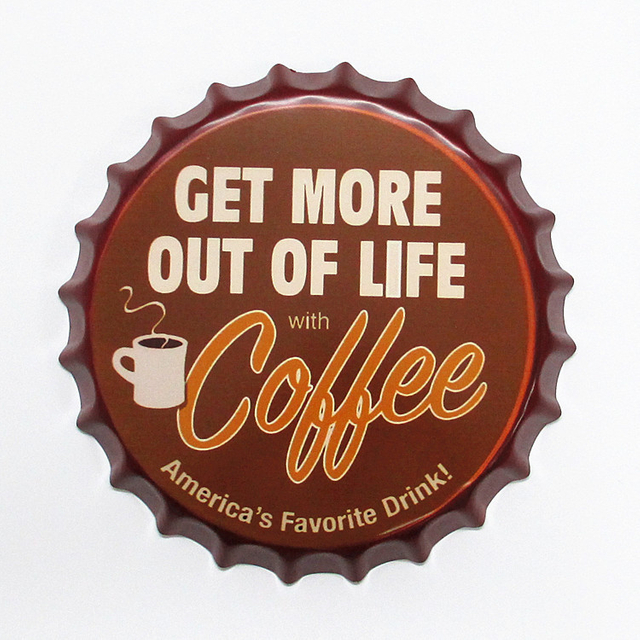 American creative retro 3D beer bottle cap tin painting 