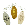 Customized Diamond Shaped PU Leather Motel Keychain