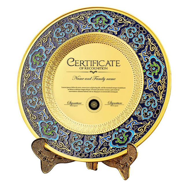 Personalized Honor Metal Commemorative Plate for Decorations