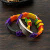 Customized Logo Blank Wristbands with Metal Clip for Hip Hop 