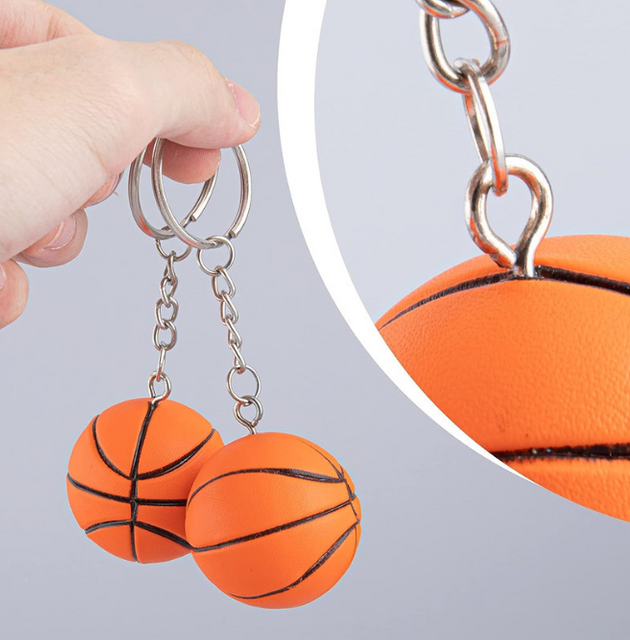 Advertising 3D PVC Soccer Ball Key Chain With Wrist Strap