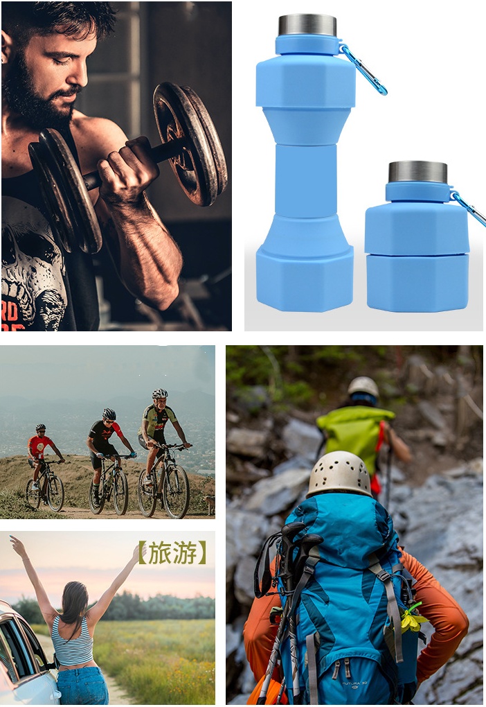 Silicone Foldable Drink Gym Travel Tumbler Cup 