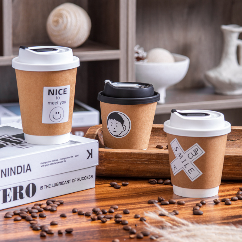Disposable Coffee Tea Paper Cup with Lid