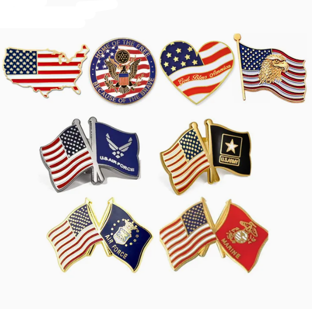 Wholesale Custom Metal Enamel Country Flag Badge Lapel Pin 