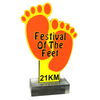 Customized 14km/21km Festival of The Feet Acrylic Trophy 