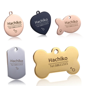 Custom Logo Engraved Stainless Steel Metal Pet Name Dog Tag