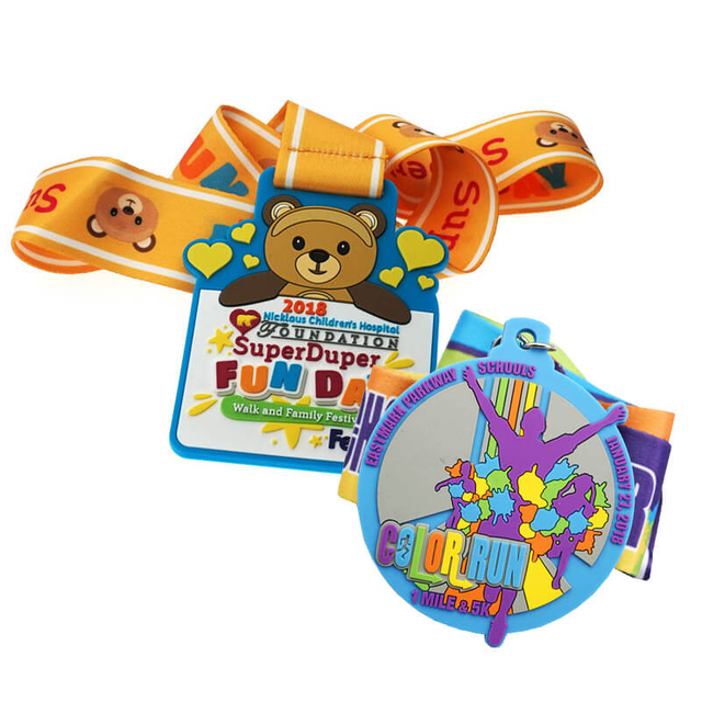 Wholesale Custom Made tyle PVC Medal With Ribbon 