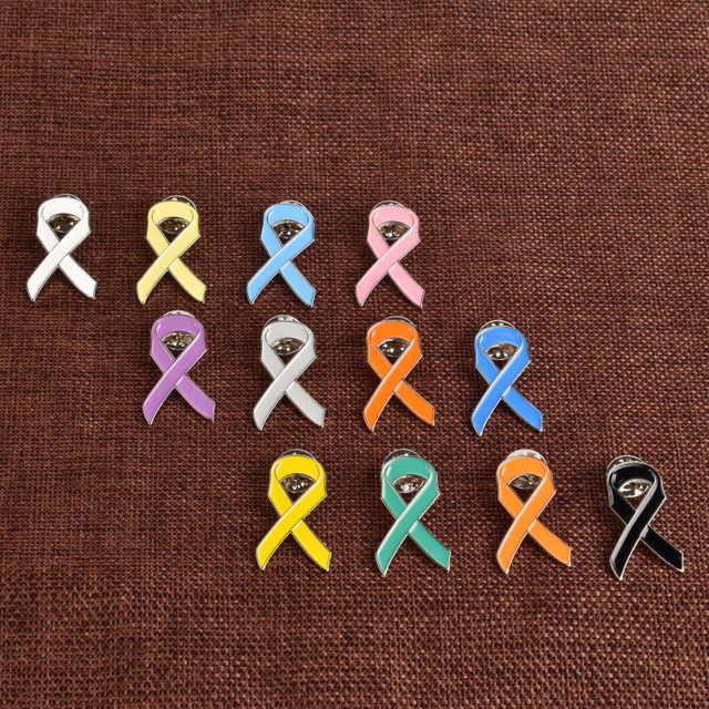 1 Inch Cancer Illness Awareness Colorful Ribbon Lapel Pin