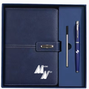 Custom Logo PU Notebook Pen with Refill Business Gift Set
