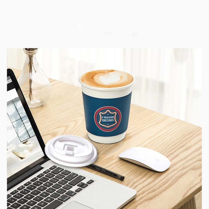 Disposable Coffee Tea Paper Cup with Lid
