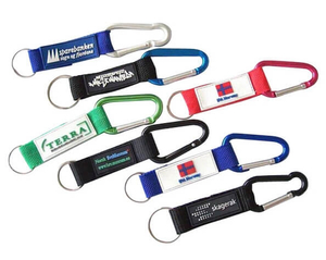 Custom PVC Logo Short Strap Lanyard With Carabiner And Ring
