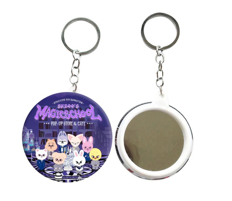 mirror keychain button badge 
