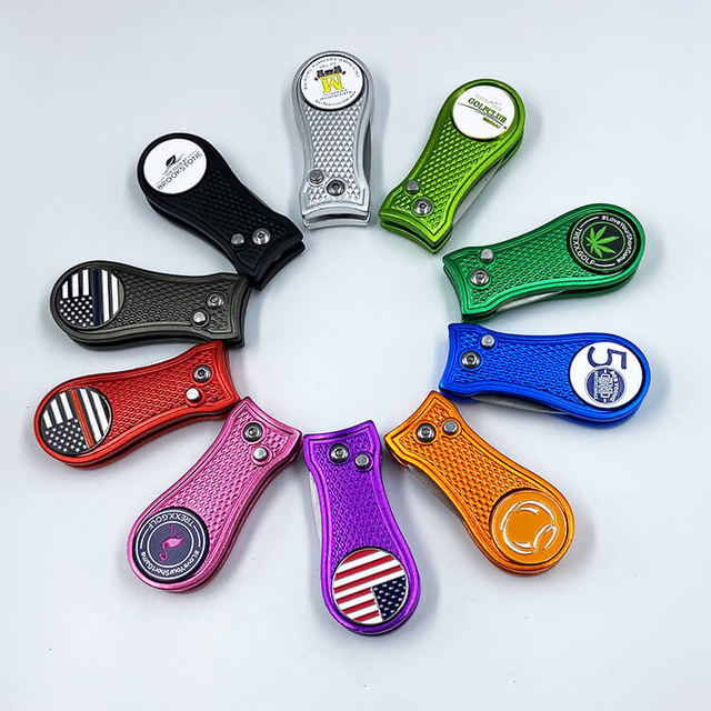 Butterfly Knife Foldable golf Divot Tool with Custom Logo
