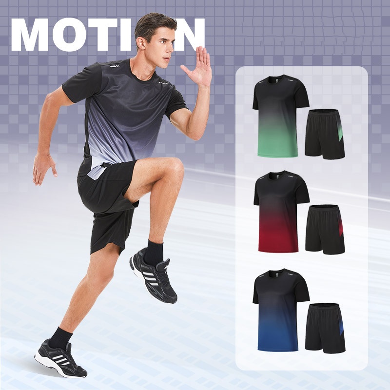 Men Sports T-shirt Gym Elastic Fitness Training Sportswear 