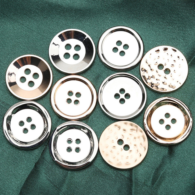 Custom Round Metallic Buttons with 4 Holes for Coat