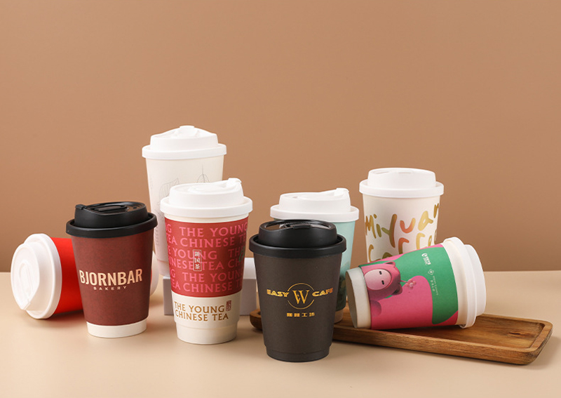 Disposable Coffee Tea Paper Cup with Lid