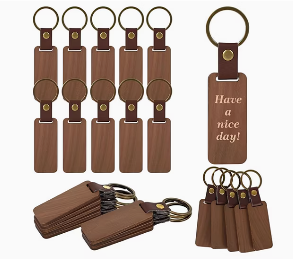 Leather Laser Keychain