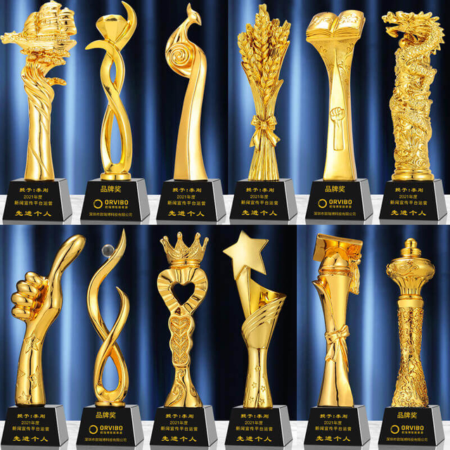 High Quality Enterprise Sales 3D Gold Resin Award Trophy 