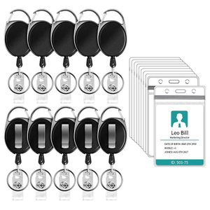 55*36mm Carabiner Secure Clip Retractable Plastic Badge Reel