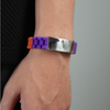 Customized Logo Blank Wristbands with Metal Clip for Hip Hop 