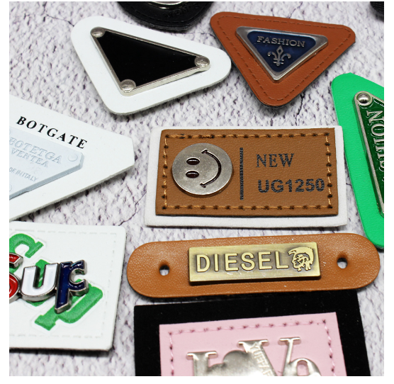 leather patch with metal badge