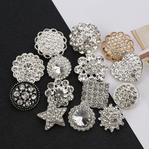 Custom Logo Chanel Style Metal Buttons With Rhinestone