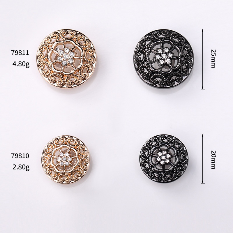 Rhinestone Metal Buttons