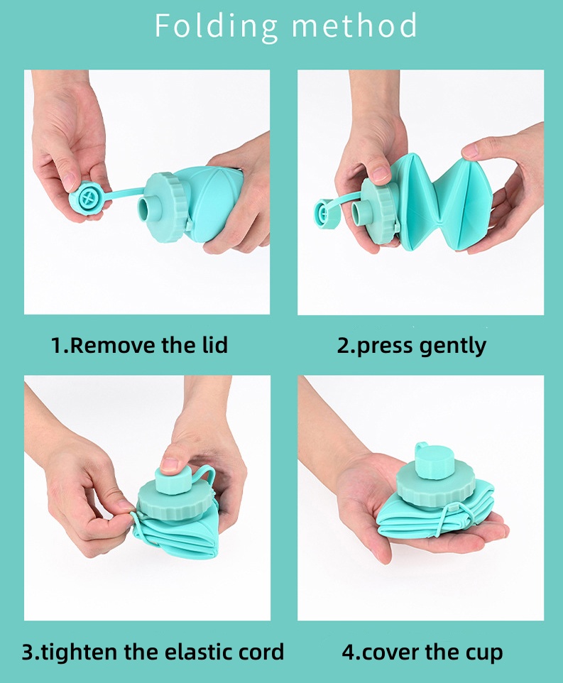 Silicone Foldable Drink Gym Travel Tumbler Cup 