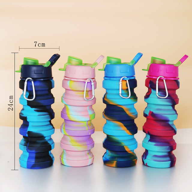 Silicone Foldable Drink Gym Travel Tumbler Cup Custom Logo 