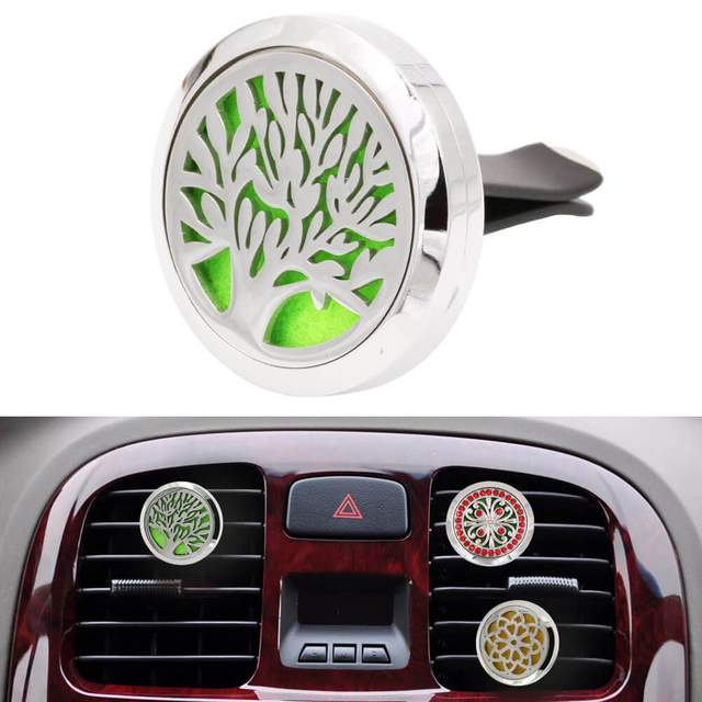 Custom Round Gift Metal Car Air Fresher with Plastic Clip