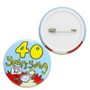 Cheap Customized 44mm Tin Button Badge with Plastic Back