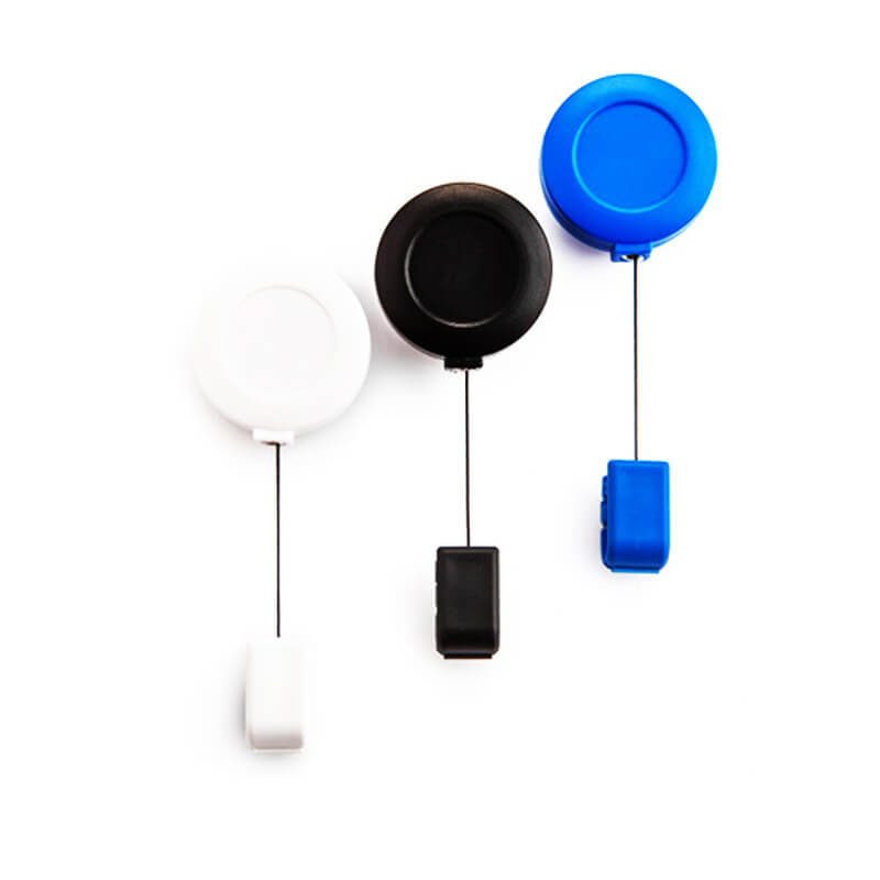 White black blue plastic badge reels