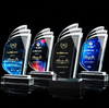 Custom Logo Engraved Irregular Crystal Trophy with Base