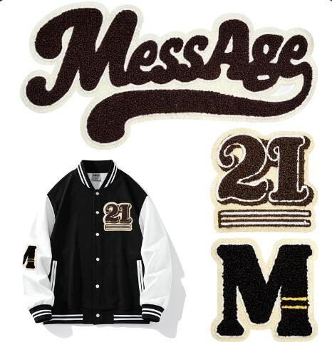 Wholesales Customized Letter Number Jacket Chenille Patch