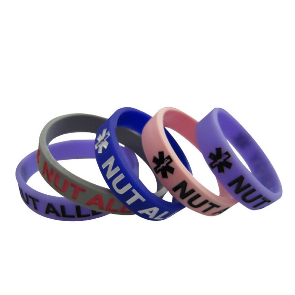 Debossed Silicone Rubber Bracelet without color-fill