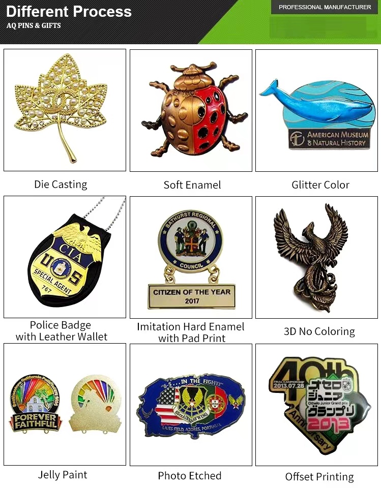 different process lapel pin badge 