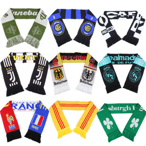 Custom Jacquard Logo Acrylic Scarf for Sports Shawls