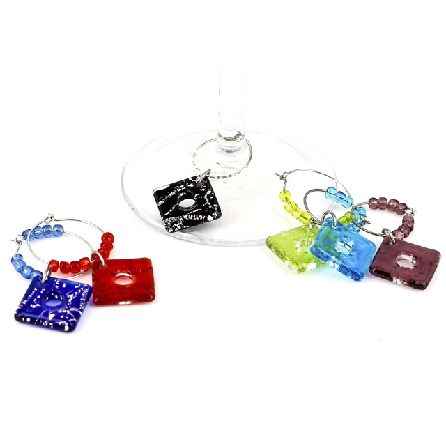  OEM Dift Decoration Metal Pendant Jewelry Wine Glass Charm 