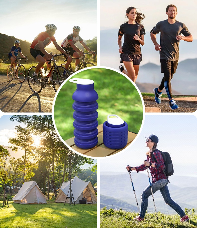 Silicone Foldable Drink Gym Travel Tumbler Cup 